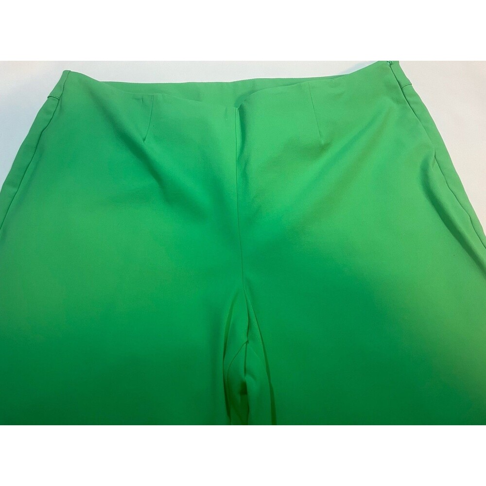 Nina Mclemore Dress Pants Women’s 14 Straight Leg Green High Rise Side Zip